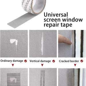 Mesh Window Screen Repair Tape – 2 Meter Durable Self-Adhesive Patch for Quick Screen Fixes