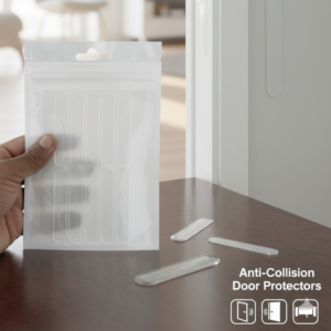 Pack of 10 Anti-Collision Door Stickers – Silicone Wall Protectors, Perforation-Free, Non-Marking, Mute Buffer Strips fo