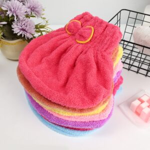 Soft Microfiber Flower Cap Towel for Women – Quick Dry Hair Wrap with Cute Bow Design, Super Absorbent Shower & Bath Tur