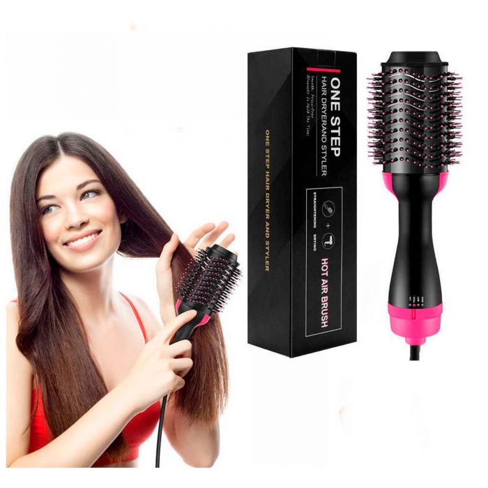 978742f256b371805104f0ba0f74b4aa One Step Hair Dryer And Styler Hot Air Brush With Extra Hair Tool Set – Professional Volumizer, Straightener, Curler, An - Image 3