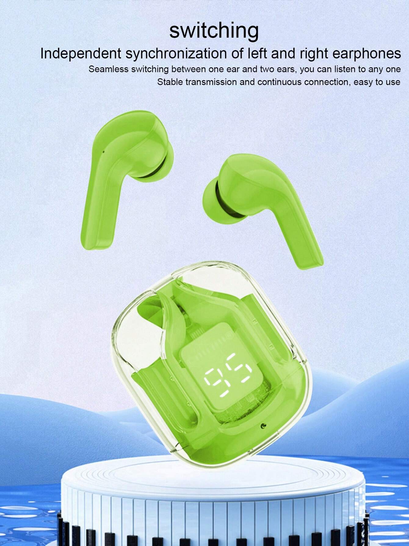 9878c2350bb1eb6a60c94774ded93131 Air 31 Earbuds Wireless Earbuds With Crystal Transparent Case Type C Charging And Bluetooth 5.3 Providing Durable Qualit