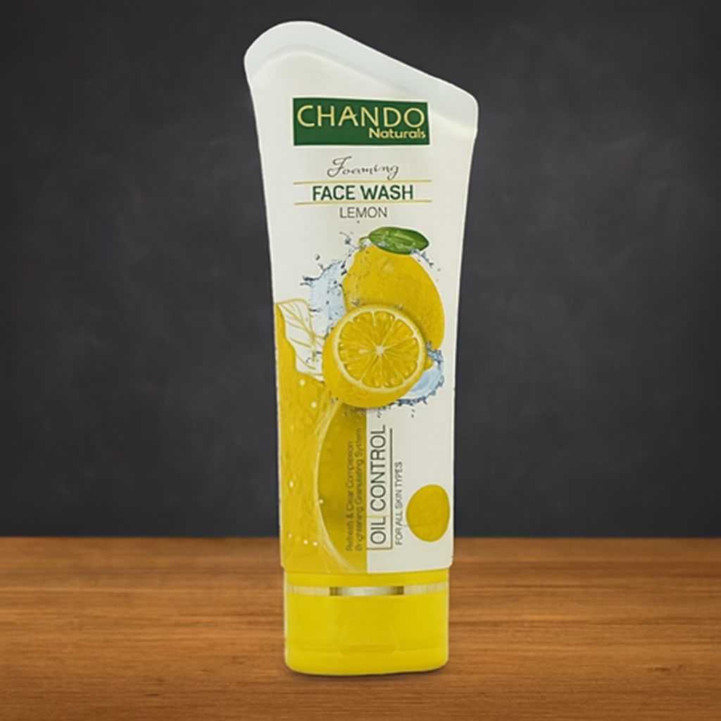 98dc7bc62fc28f56d2549e4fb0efdedd Chando Natural Foaming Face Wash Lemon – Oil Control & Refreshing Cleanser for All Skin Types (100g) - Image 3