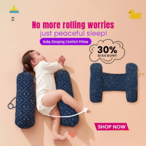 Soft Baby Sleeping Pillow With Neck Support | Comfortable Newborn Pillow For Head & Neck Protection | Printed Baby Sleep