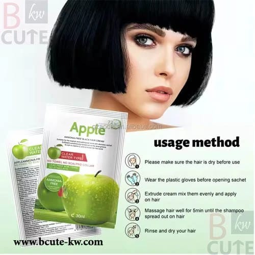 998e65e98625bc42304870bfb8bd5662 Apple Ammonia-Free Black Hair Shampoo (30ml x 10 Sachets) - Image 4