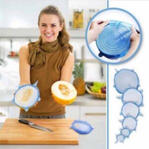 Silicone Stretch Lids | Pack of 6 | Reusable Bowl Covers | Multi‑Size Food Savers | Random Colour