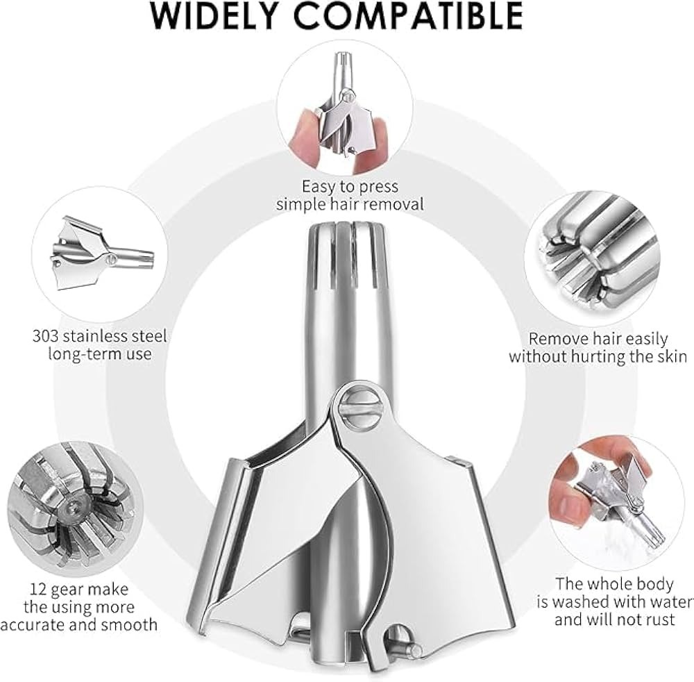 9c0745683f000da1188e812ee6c6f5b2 Mini Portable Stainless Steel Nose Hair Trimmer Manual Grooming Tool Safe And Durable For Easy And Comfortable Use - Image 4