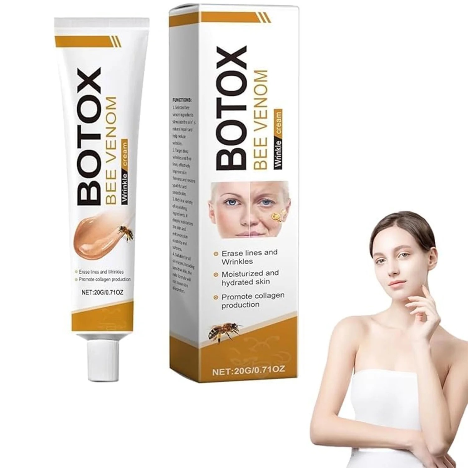 9d6df5dcdee1ae140e379653e07085f2 Botox Bee Venom Wrinkle Cream | Anti‑Aging Moisturizer | Collagen Boost | Reduce Wrinkles & Fine Lines 30gm - Image 5