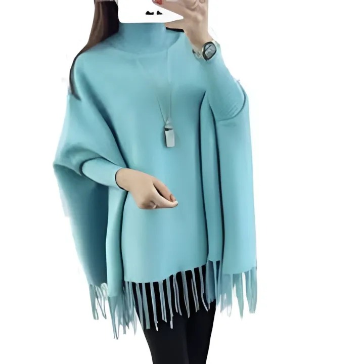 9df370a130e1bc9ef5992092c09ae026 Winter Fleece Poncho for Women – Plain, Stylish & Cozy Free Size Shawl - Image 4