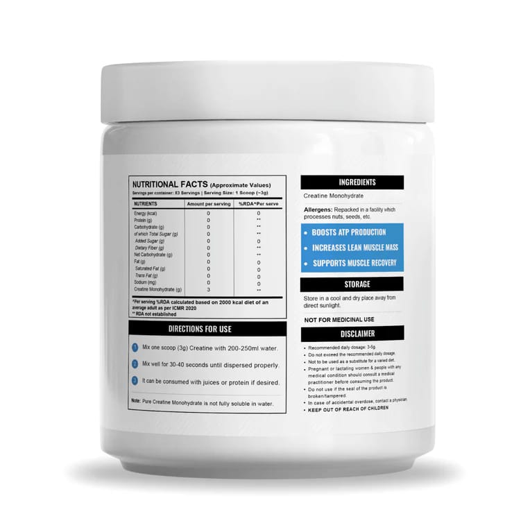 9e525d41dc1ee57abb5624efe3ee9f8a Wellcore Micronised Creatine Monohydrate 83 Servings Perfect Choice For Daily Fitness Needs - 250g - Image 2