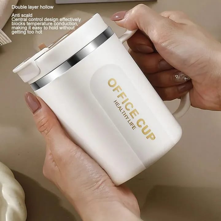 9f554dc64de32c003c0524b6a5f3b409 Stainless Steel Coffee Mug | Insulated | Anti‑Slip Bottom | With Spoon | Office & Home Use - Image 2