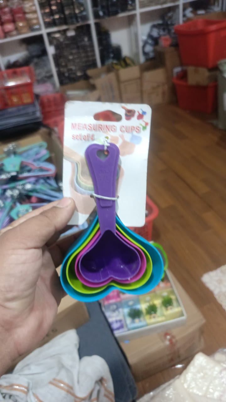 9f5bd905128f3b58330071d8f11af320 Heart Shaped Measuring Cups Multicolor | 4-Piece/Set Kitchen Measuring Cups for Baking & Cooking | Cute Heart Design, Fo - Image 4