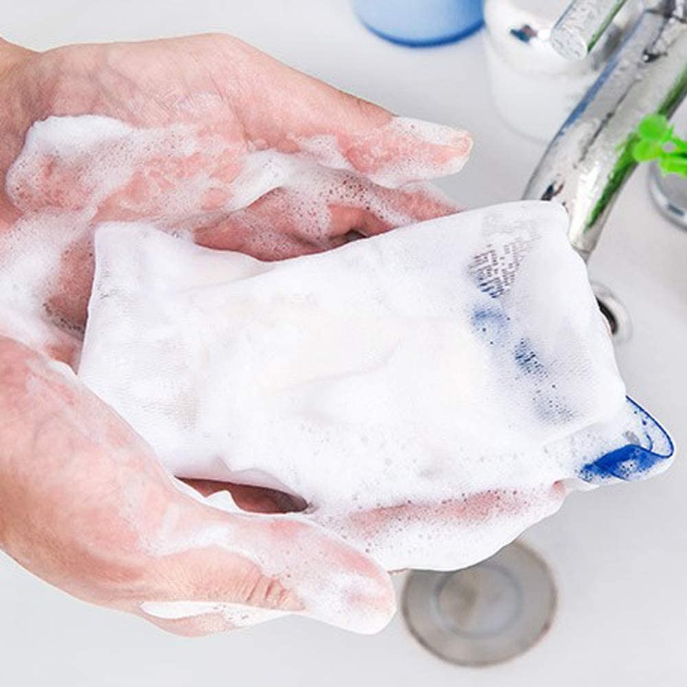 9fe363a35bff1275823343a7f6bc077b Soap Drain Net Pouch For Easy Lather, Quick Drying And Long-Lasting Soap Use | Reusable Mesh Soap Saver Bag For Bathroom - Image 3