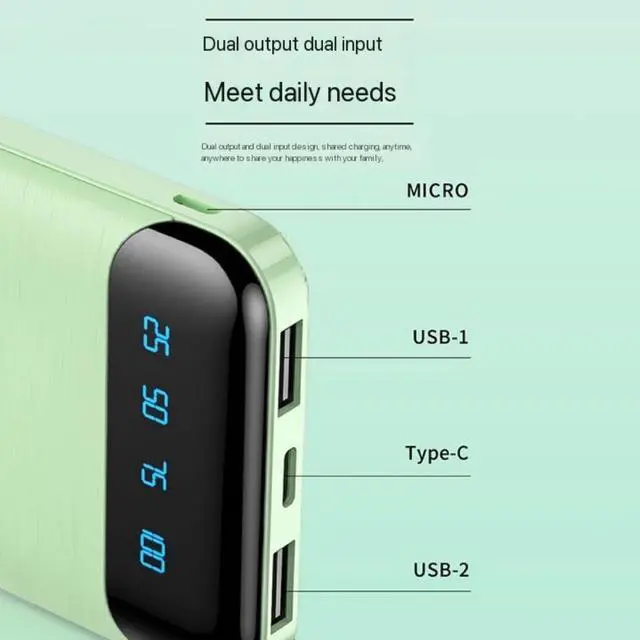 ARYES24080314GT9DEF Portable 22.5W Power Bank 20000mAh – High Capacity with LED Display & Fast Charging Support (Random color) - Image 3