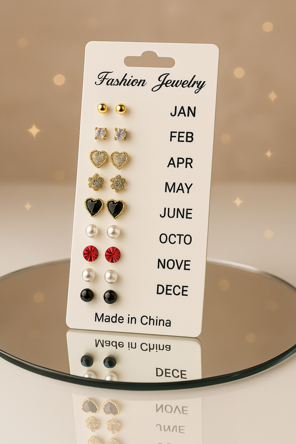 Copilot_20250821_145434 12 Pair Mixed Style Stud Earrings Set for Women – Golden Copper with Micro-Paved Cubic Zirconia – Trendy Fashion Jewelry - Image 4