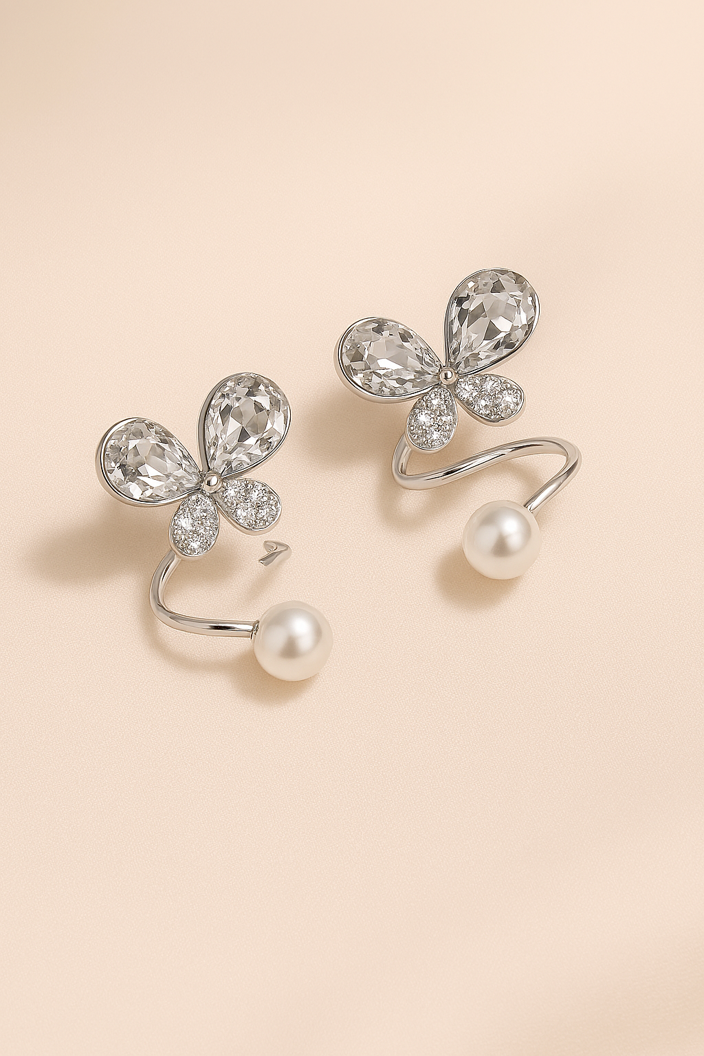 Copilot_20250822_102114 Tangled Korean Pearl Earrings – Golden Silver (PQT-994) - Image 2