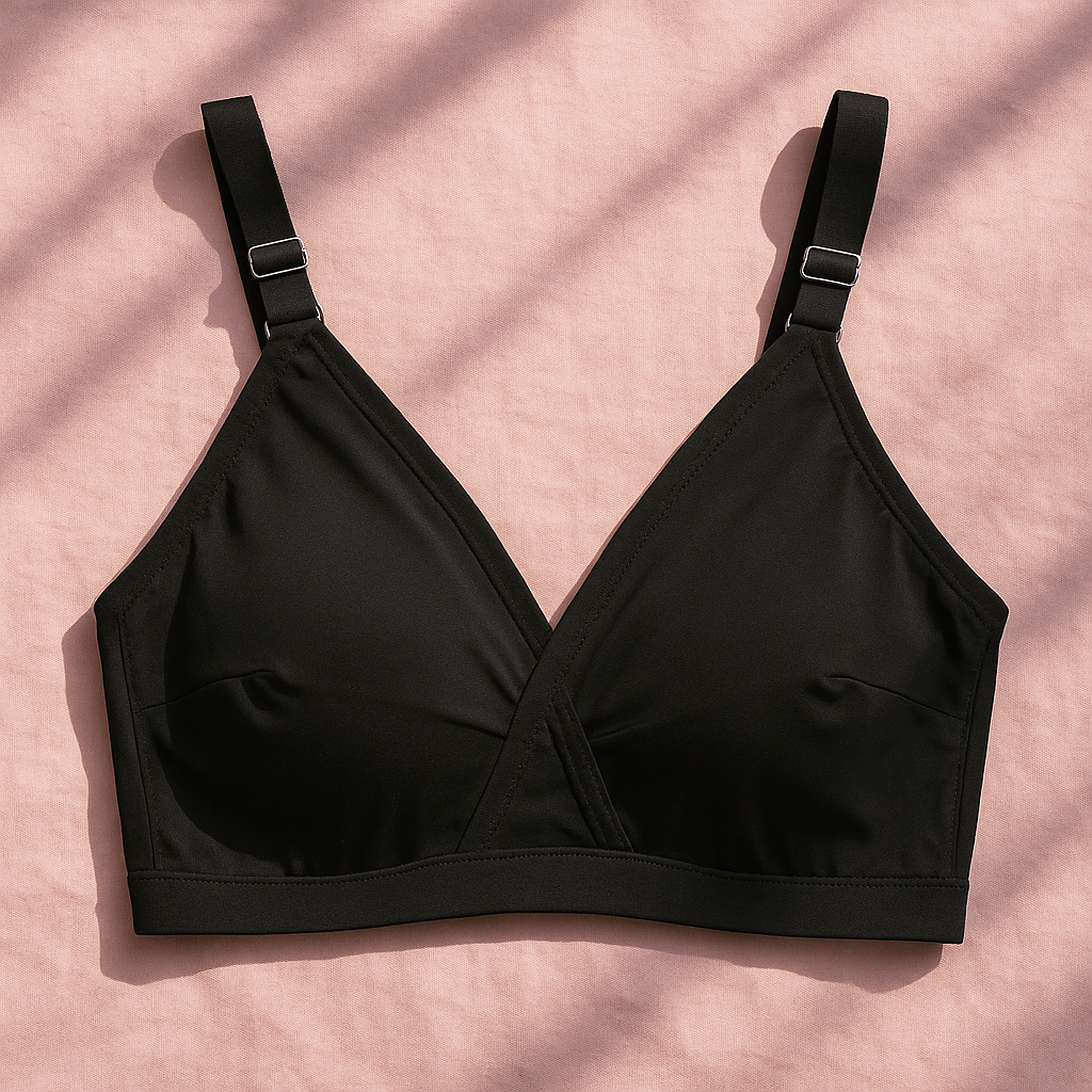 Copilot_20250825_165133 Black SADA Cotton Bra – Soft 3 Hook Support Bra for Women