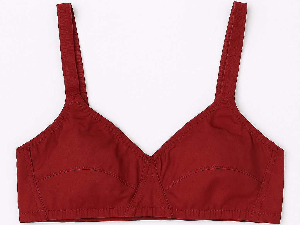 Copilot_20250826_115759-2 Cotton Sada Bra Pack of 3 – Mehroon, Black & Skin Color | Comfortable 3 Hook Non-Padded Bra for Women - Image 2