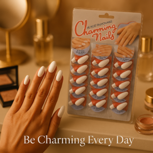 Pack of 24 Charming Artificial Nails with Glue – 240 Nails & 24 Glues Total, Beautiful Nail Extensions for Girls &am