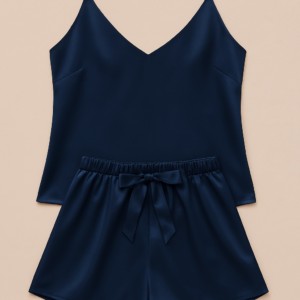 Satin Sleepwear Set featuring a luxe camisole and shorts Silky soft, lightweight, and elegantly tailored for cozy, styli