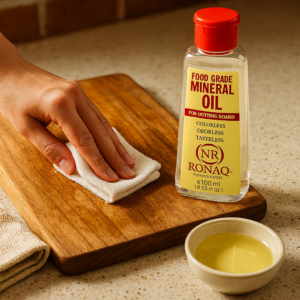 Wood Mineral Oil 100ml – Food Grade, Odorless Oil for Chopping Boards, Butcher Blocks & Utensils – Protects & Re