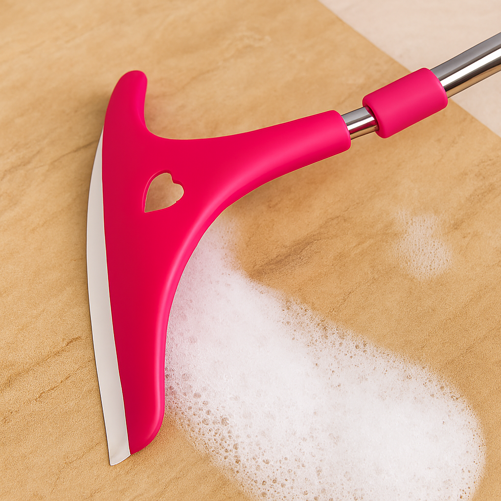Copilot_20250901_152532 Stainless Steel Glass Wiper with Retractable Handle – Window & Glass Cleaning Scraper (Random color)