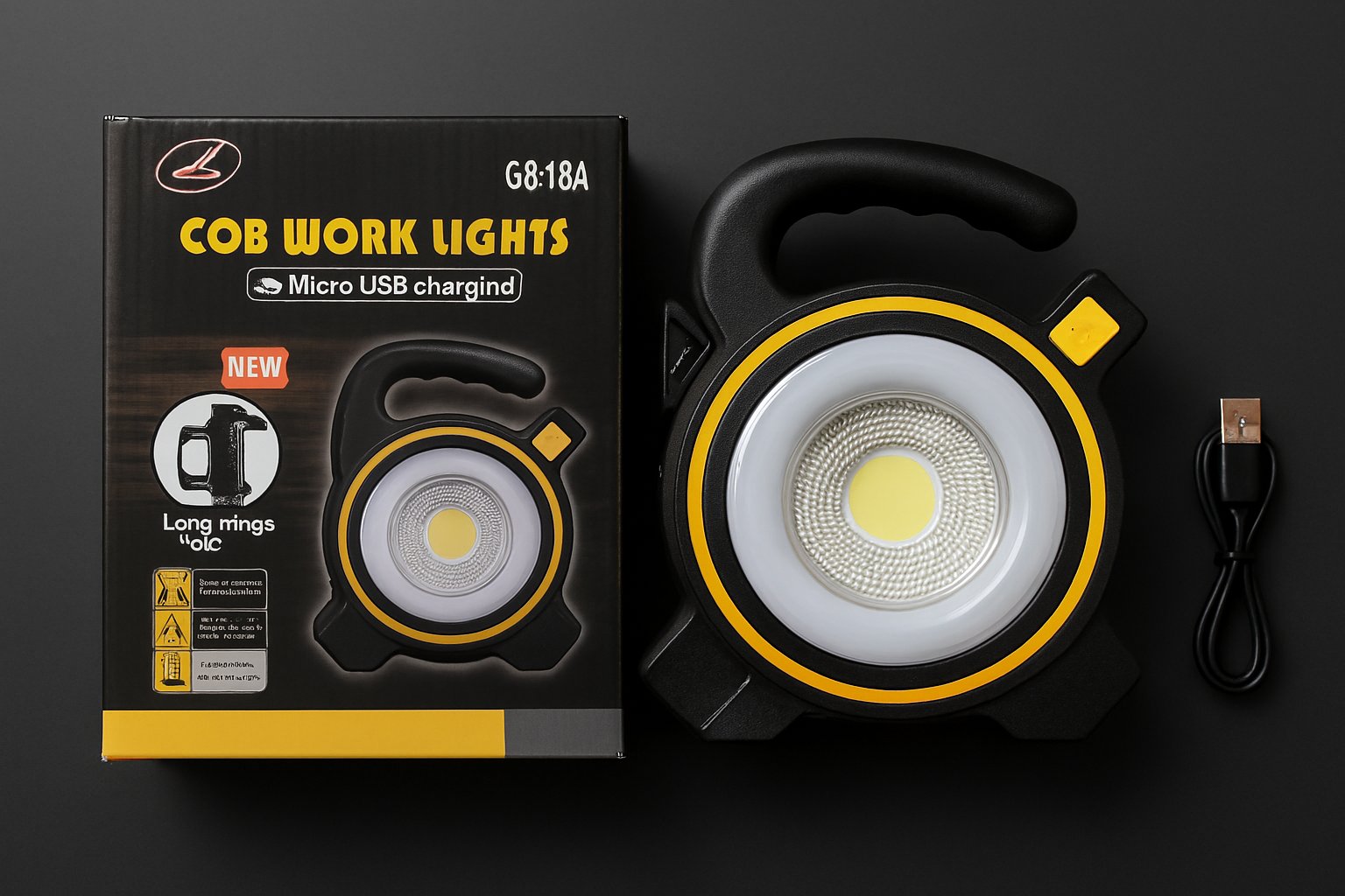 Copilot_20250902_153308 COB LED Work Light JY-819A – Rechargeable Portable Torch with Micro USB Charging, Ultra-Bright Illumination & Durabl - Image 4