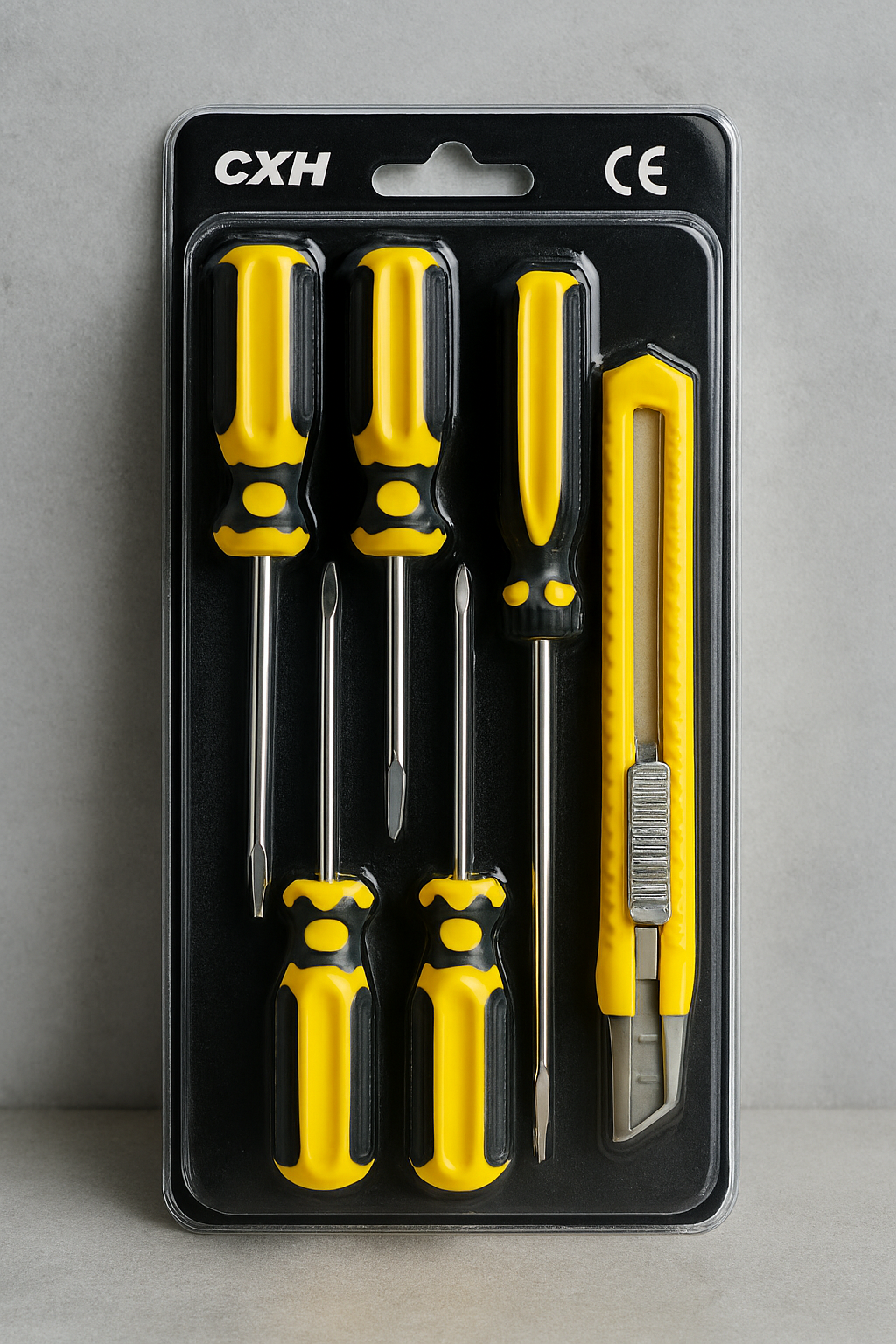 Copilot_20250904_171522 Set of 5 Screwdrivers & 1 Cutter – High Quality Hand Tool Kit with 2 Straight, 3 Cross Screwdrivers & Sharp Cutt - Image 2