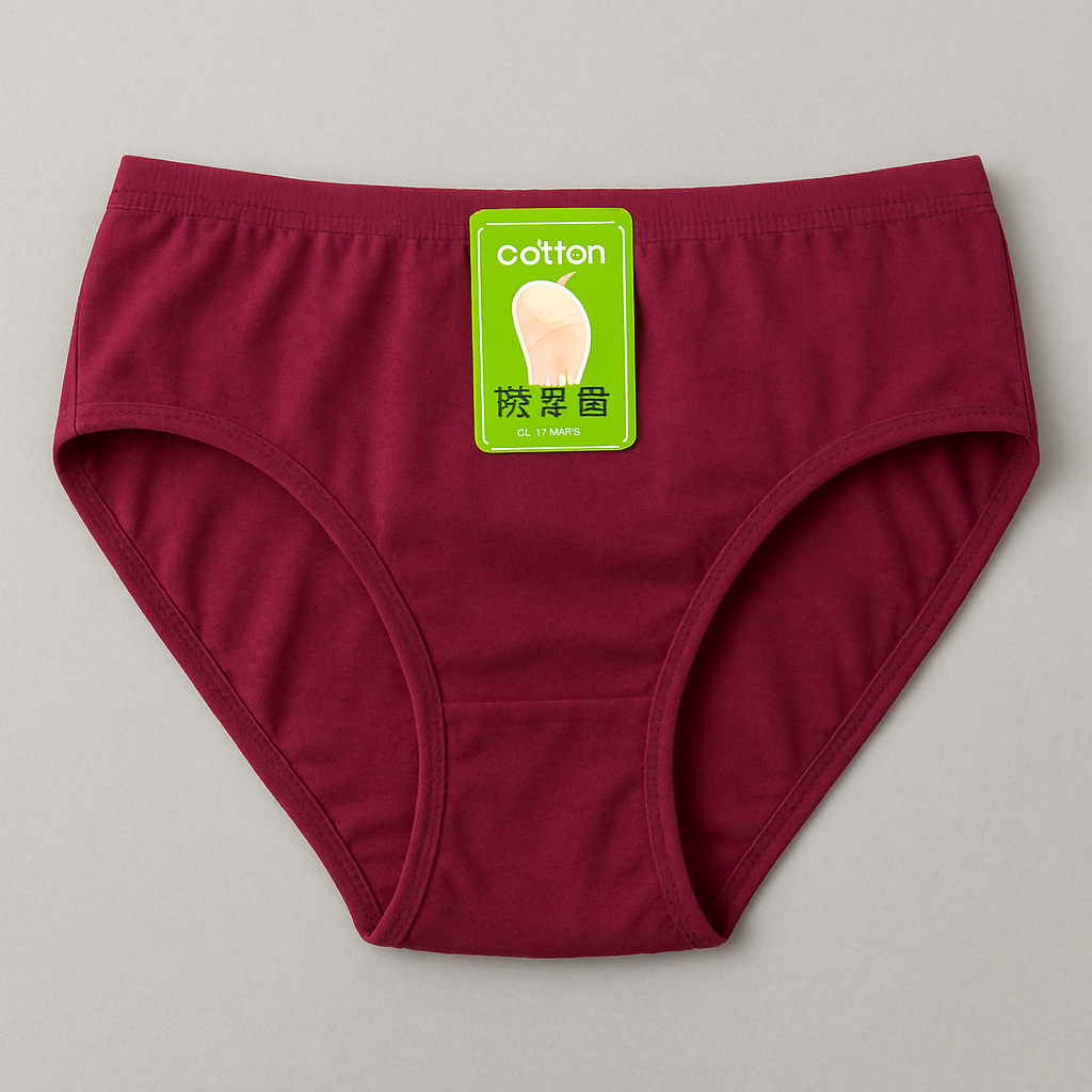 Copilot_20250909_174446 Jersey Plain Panty for Women – Soft, Lightweight & Comfortable Everyday Underwear, Breathable Jersey Fabric in Maroo - Image 3