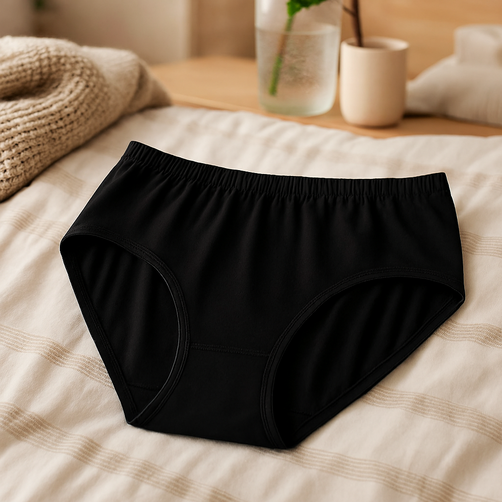 Copilot_20250911_151730 High Quality Pure Cotton Soft Fabric Panty – Comfortable Everyday Wear (Black, S/M/L)