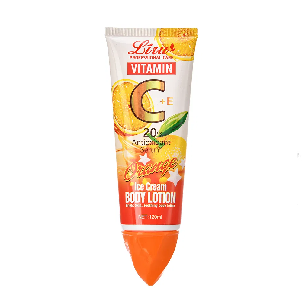 Liru Vitamin C + E 20% Antioxidant Serum Body Lotion – Orange Ice Cream Formula for Bright & Soothing Skin (120ML) -