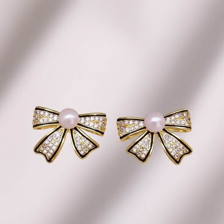 Gemini_Generated_Image_23oo3823oo3823oo_cleanup PJT-995 Bow Shape Zircon Pearl Earrings for Women – Korean Style Jewelry with Sparkling Zircon & Classic Pearl Cente