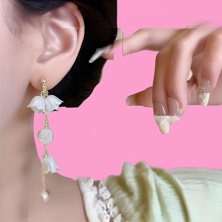 Gemini_Generated_Image_c3np3rc3np3rc3np_cleanup Pearl Korean Flower Earrings for Women – Elegant White Floral Design with Classic Pearl Detailing | Stylish Fashion Jewe - Image 2