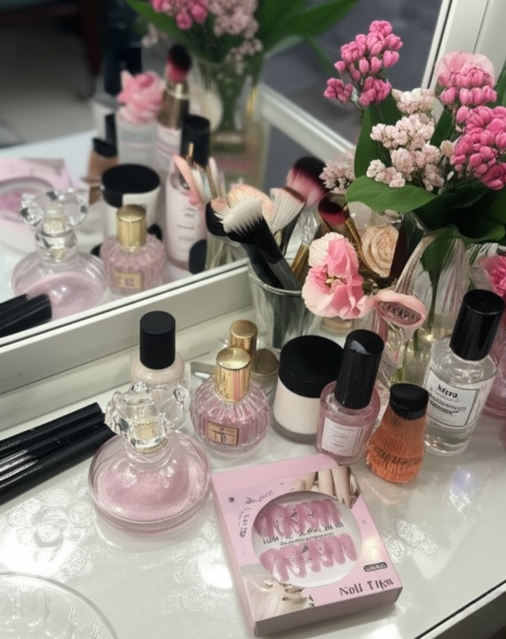 Gemini_Generated_Image_p56d76p56d76p56d_cleanup Luxury Pink Nail Tips Set – 12 PCS False Nails with Glitter & Rhinestone Design | Elegant Salon-Style Press-On Nails - Image 5