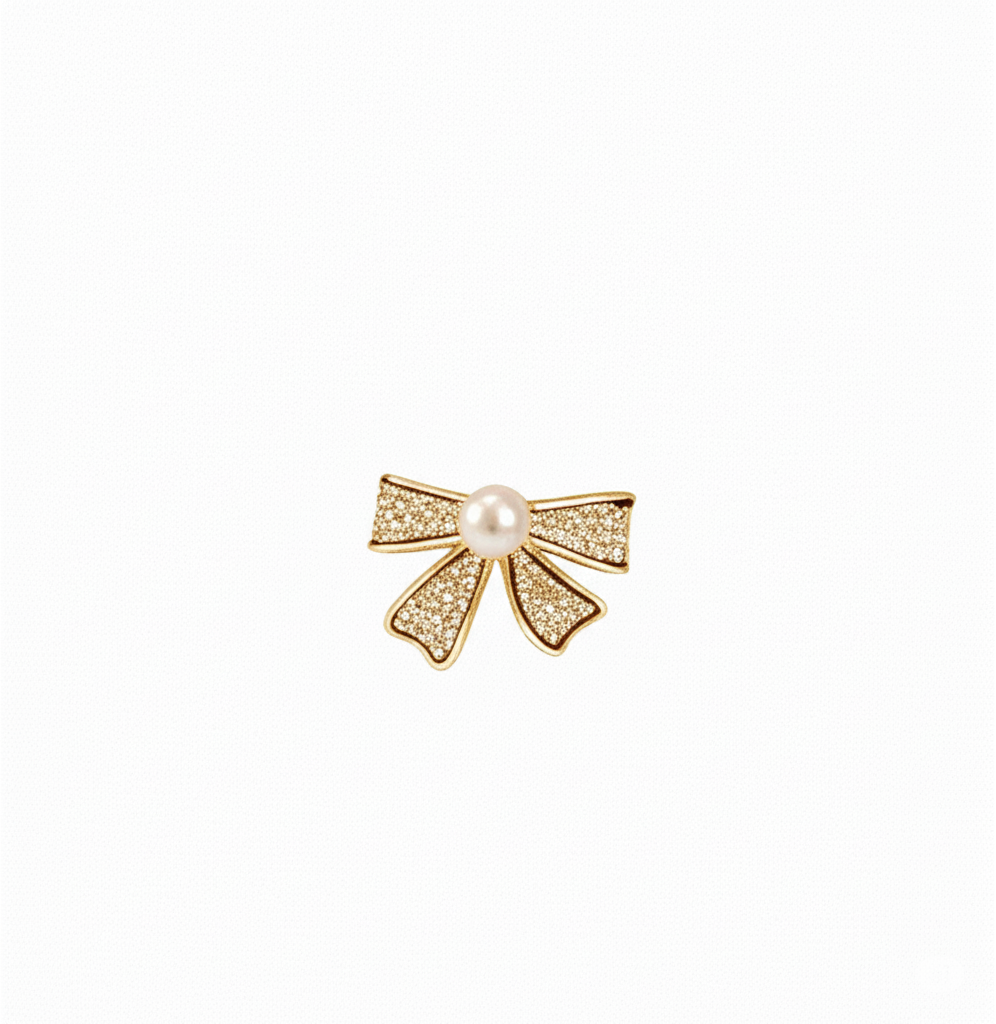 Gemini_Generated_Image_pgi11tpgi11tpgi1 PJT-995 Bow Shape Zircon Pearl Earrings for Women – Korean Style Jewelry with Sparkling Zircon & Classic Pearl Cente - Image 3
