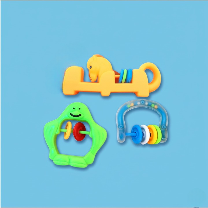 Gemini_Generated_Image_qio8zdqio8zdqio8_cleanup-1 3 Pcs Baby Rattle Set – Non-Toxic Plastic Toys for Newborns, Safe & Lightweight, Colorful Shapes for Sensory and Mot - Image 4