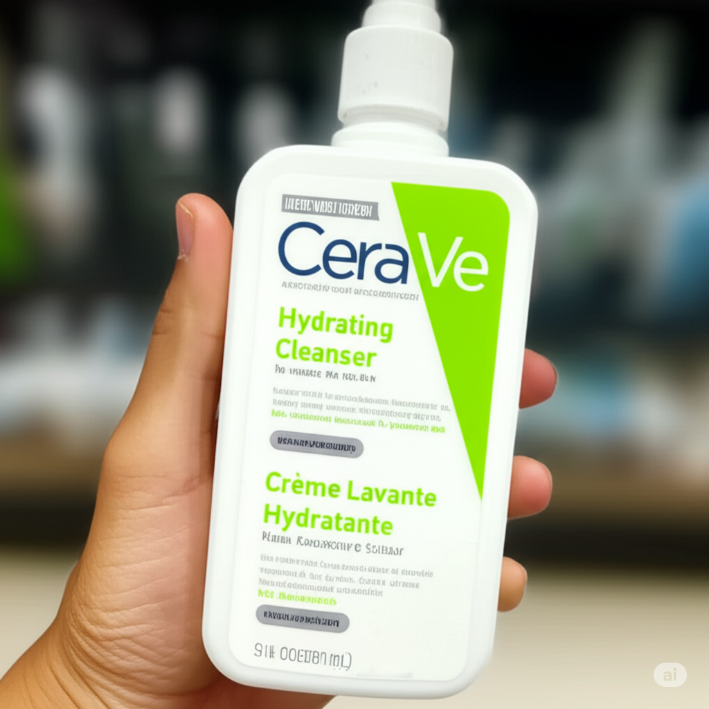 Gemini_Generated_Image_rn7gxrrn7gxrrn7g CeraVe Renewing SA Cleanser And Hydrating Cleanser with Salicylic Acid & Ceramides – (237ml) - Image 4