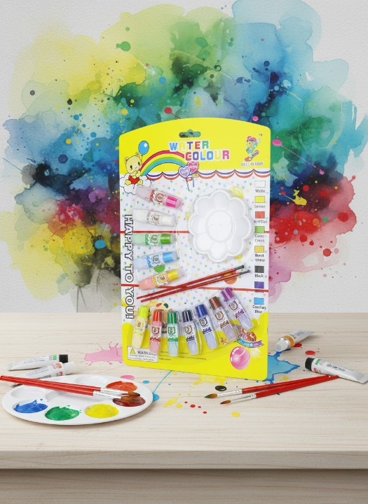 Gemini_Generated_Image_tel6f1tel6f1tel6_cleanup Water Color Painting Set with Brushes and Palette – Vibrant Watercolor Paints, High-Quality Brushes, and Mixing Palette - Image 5