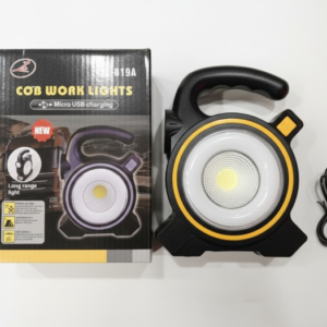 COB LED Work Light JY-819A – Rechargeable Portable Torch with Micro USB Charging, Ultra-Bright Illumination & Durabl