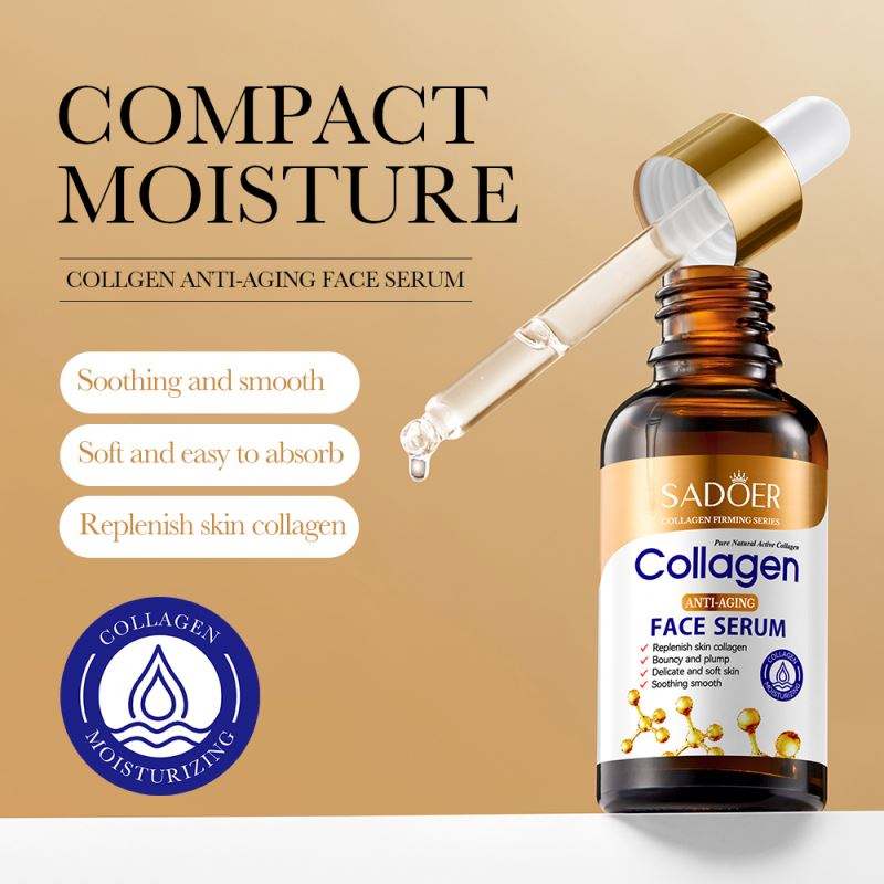 SADOER Collagen Serum skincare Facial Essence Liquid Firming Moisturizing Soothing Nourishing Face Serum Skin Care - 30