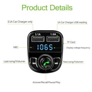X8 - Multifunctional Car Mp3 Player | Car Wireless FM Transmitter | Car Mp3 Modulator - 3.1A | Car Accessories ( Random