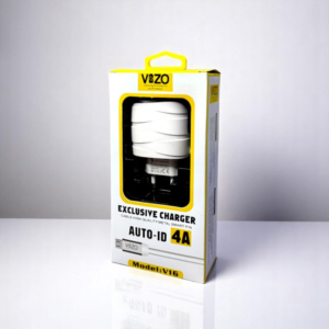 Vizo V16-Type-C – 4A Smart Fast Charger (3 USB Ports + Built-in Type-C Cable) | Best Quality Type-C Charger For Android