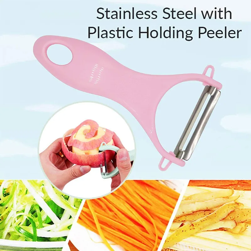 S3439670a74eb45f78834e41198700f69D Colorful Plastic Handle Stainless Steel Vegetable Peeler - Sharp Blade for Effortless Peeling - Vegetable Peeler - Image 3