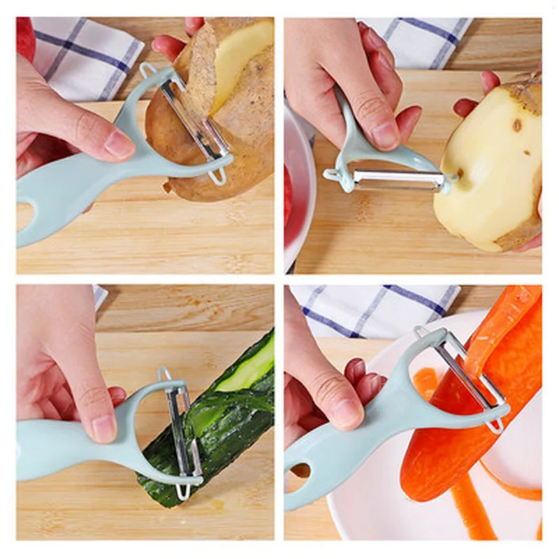 S8f4fbe7d44694572b3e5b49bf686a6eaX Colorful Plastic Handle Stainless Steel Vegetable Peeler - Sharp Blade for Effortless Peeling - Vegetable Peeler