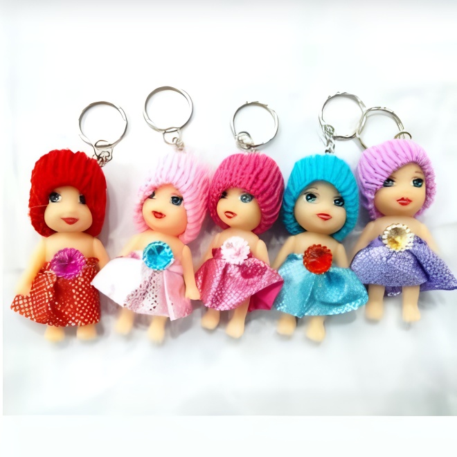 Sd7c1528536224321bf92da6d69a1ad75L-Picsart-AiImageEnhancer Small Size Doll Key chain For Girls Key Ring Key Holder Key Chain (Random color) - Image 3