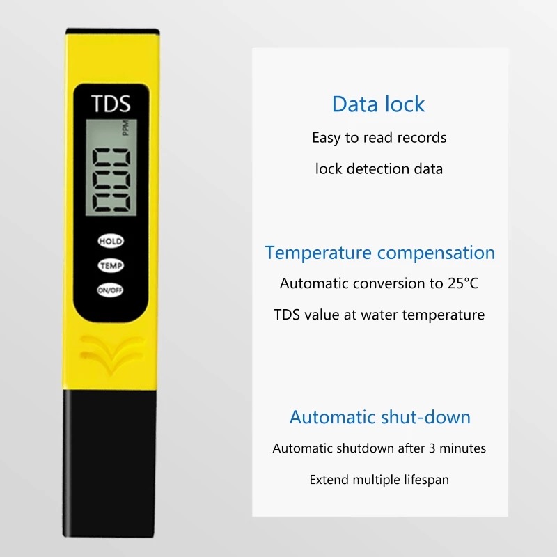WH-0810_TDS_meter_Yellow_02 TDS Meter Digital LCD Pen Tester | Water Quality Monitor Purity Measure Tool | Useful In Emergency - Image 2