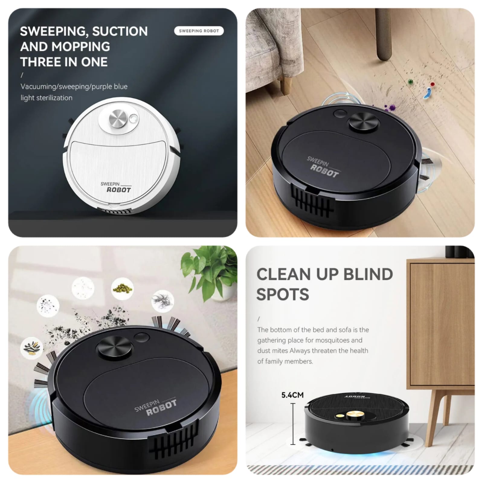 Portable Wireless Smart Mini Sweeping Robot Mopping 3 In1 Rechargeable Cleaning Machine Vacuum Cleaner For Home Office R