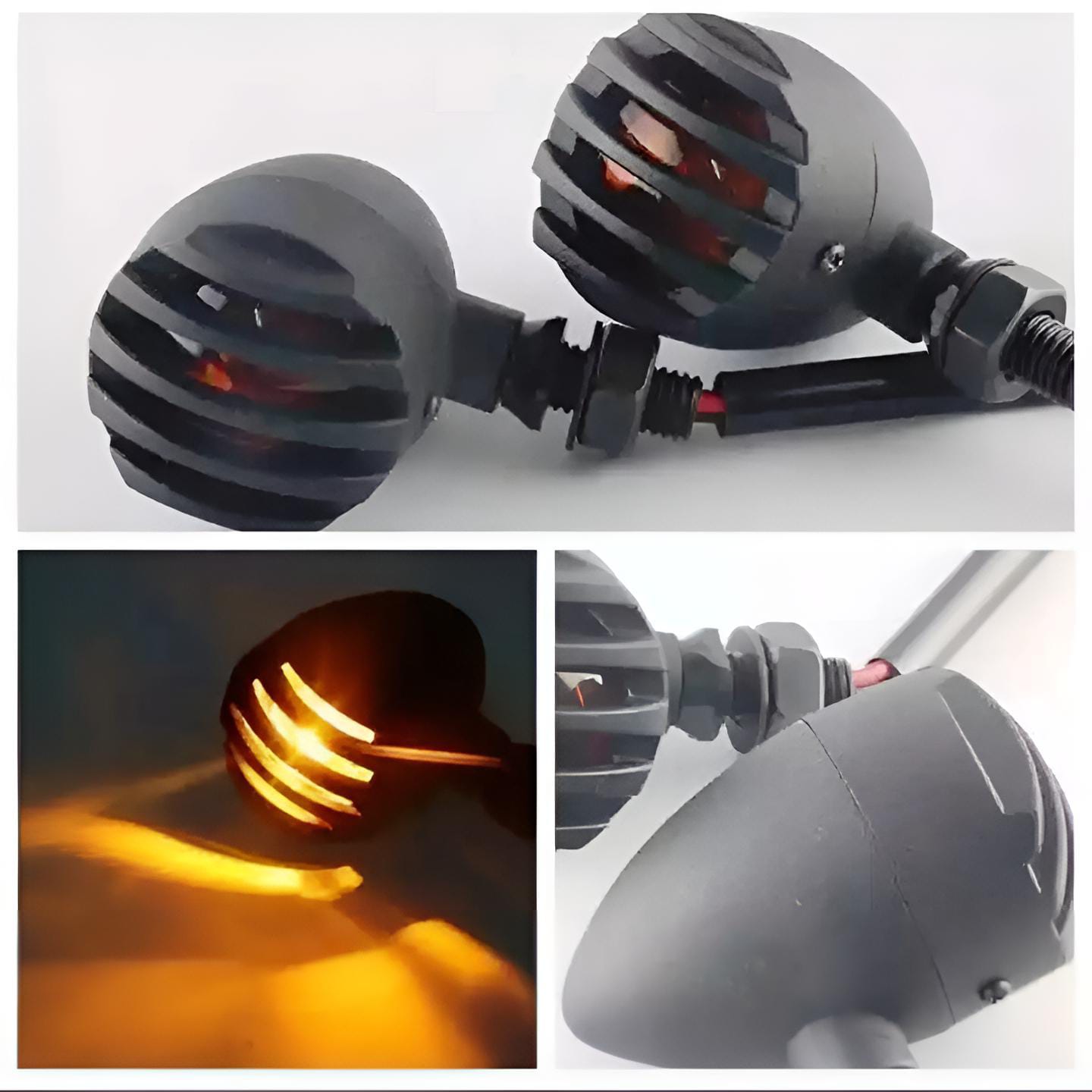 Pair Of 05 - Grill Indicators Yellow Led For Bikes ( 20pcs )
