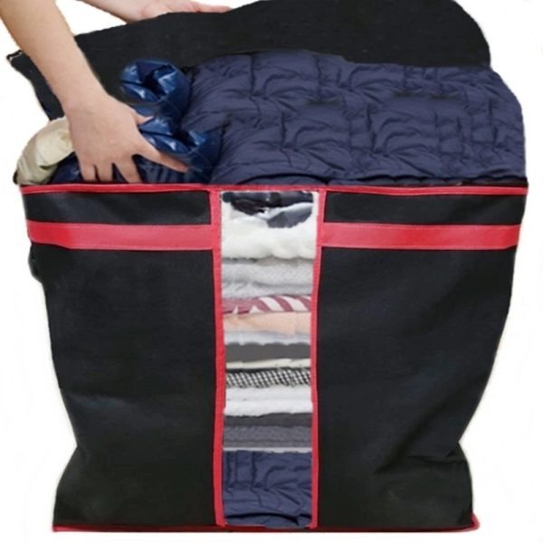 Black Storage Blanket Bag Organizer Folding Bag Organizer, Cloth Storage Boxes For Wardrobe )