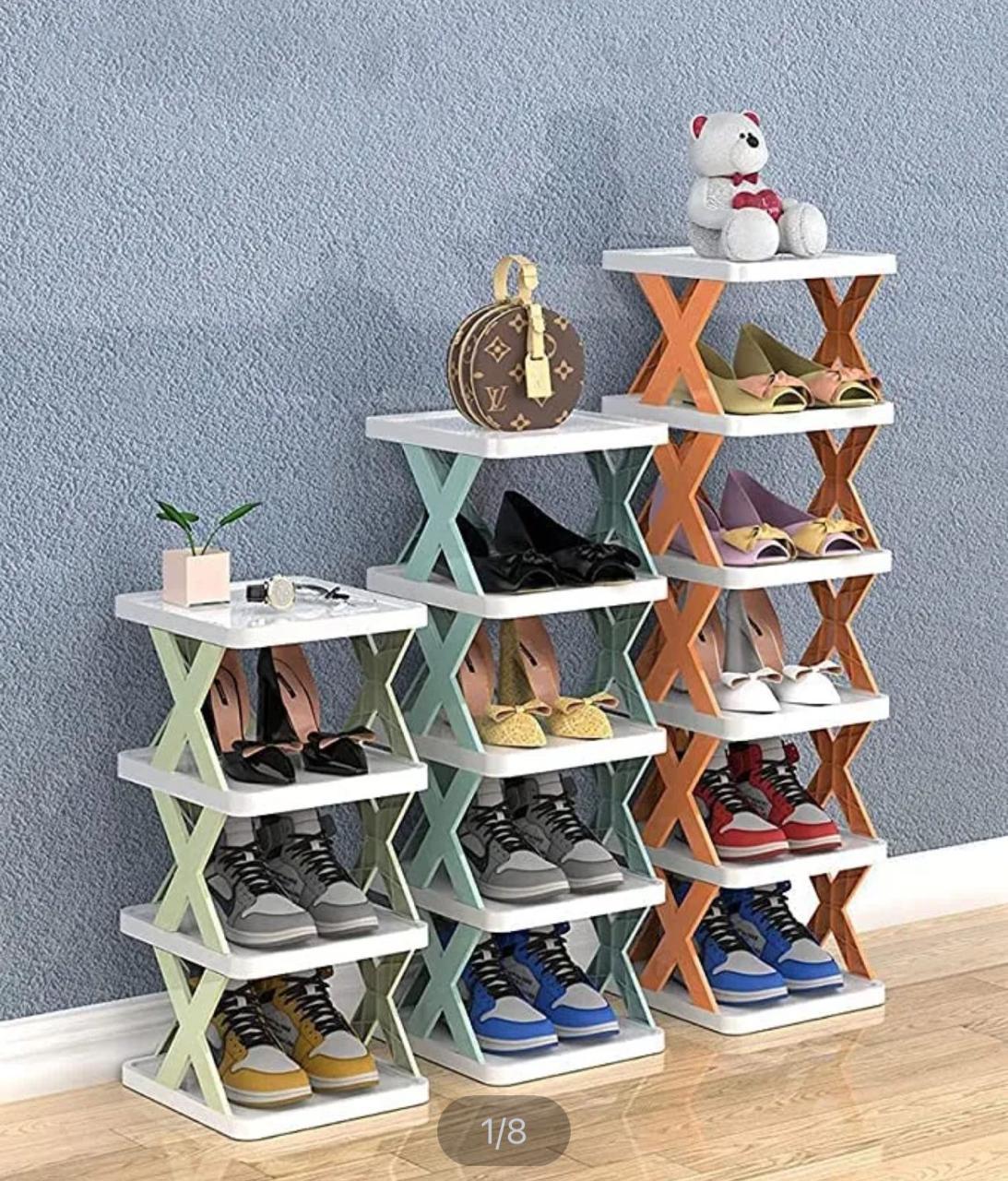 New Arrival Stackable Shoe Rack Multi-layer Storage Shoes Shelf Box Plastic Space Saving Cabinet Shoes Organizer for Ent