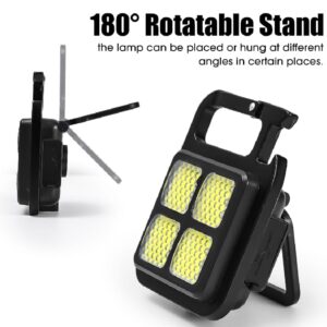 Portable COB High Bright Flashlight Multifunction Keychain Lamp Buit-in 150mAh Lithium Battery Waterproof Outdoor Torch